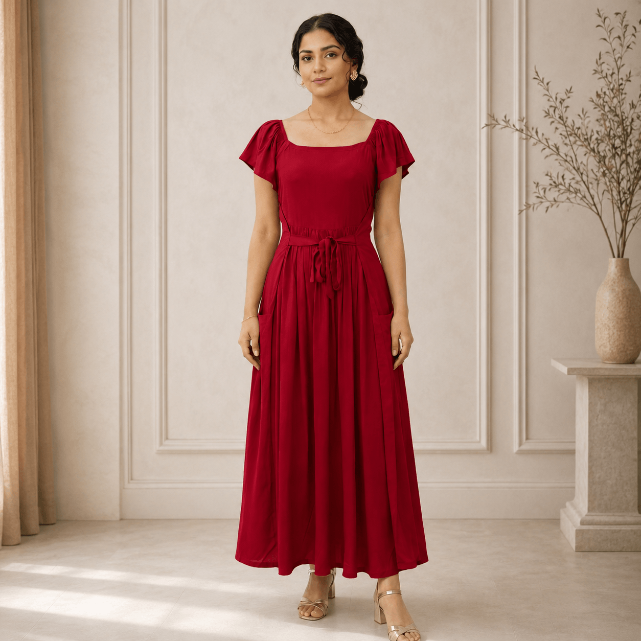 ruby red dress formal 1 Piece Collection:Autumn Saloni | Eloise Dress making it perfect for Size:4-5Y (Size - 24)