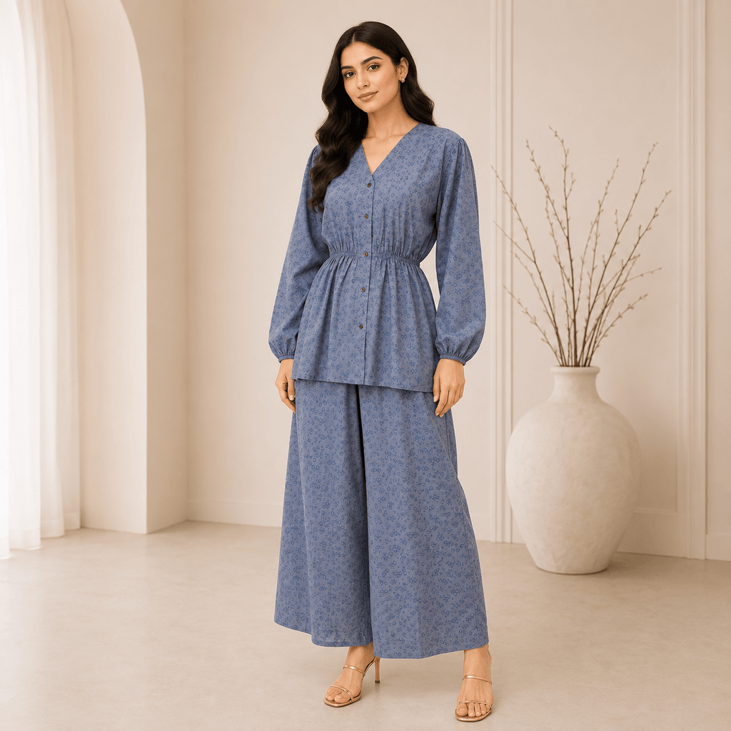 2 Piece - Dusty Slate Blue Co-ord Set