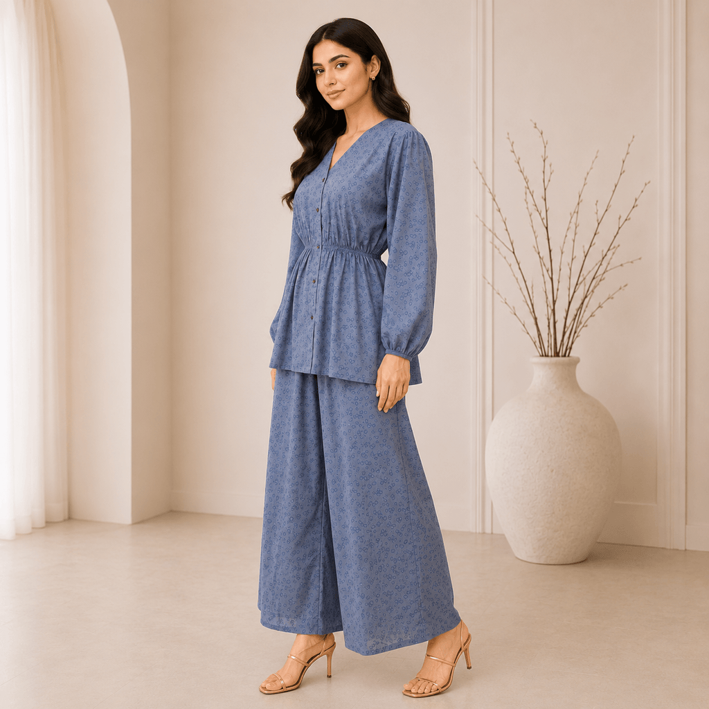 2 Piece - Dusty Slate Blue Co-ord Set
