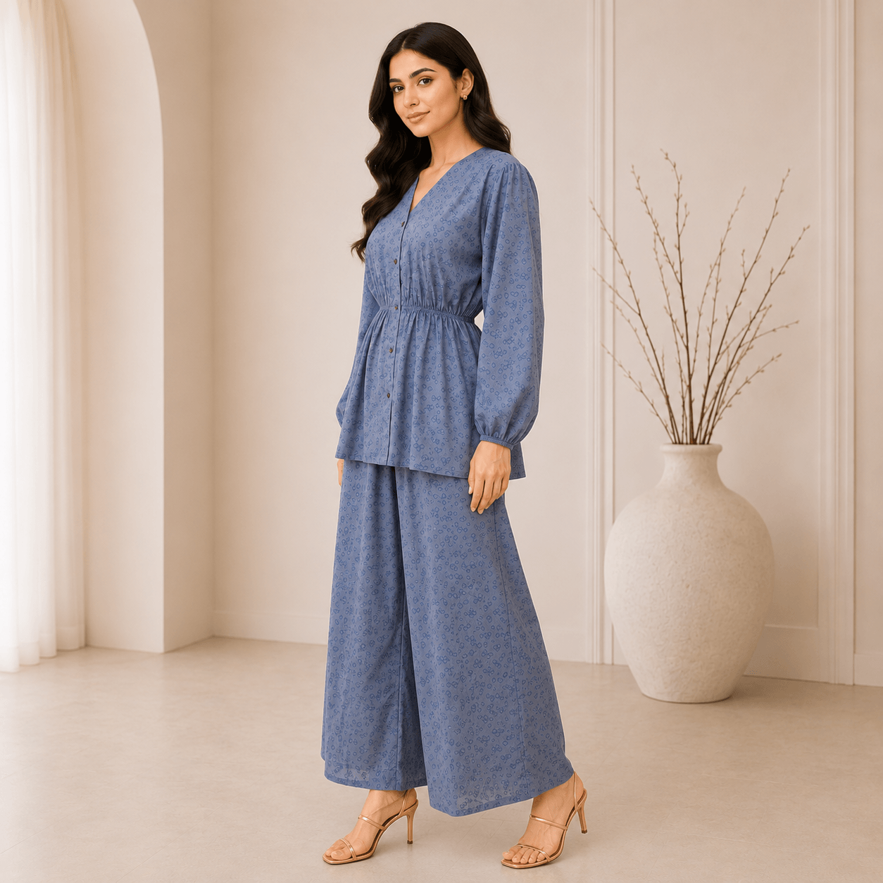 2 Piece - Dusty Slate Blue Co-ord Set