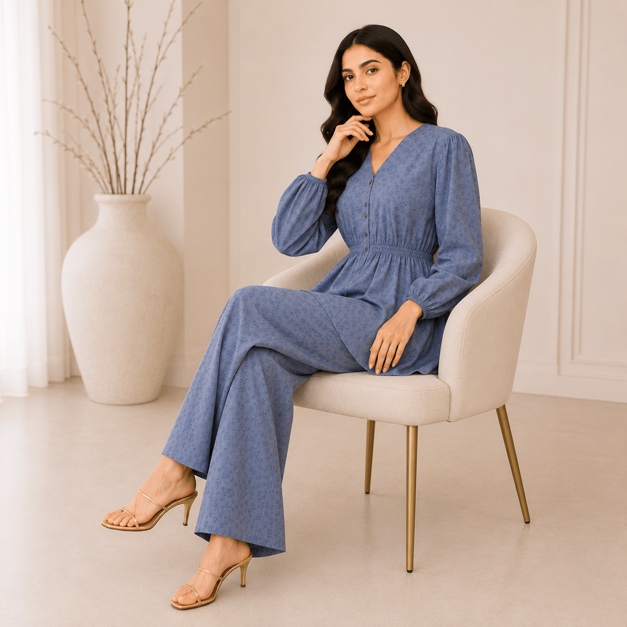 2 Piece - Dusty Slate Blue Co-ord Set