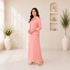 2 Piece Chifli Cotton Peachy Pink Dress