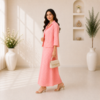2 Piece Chifli Cotton Peachy Pink Dress