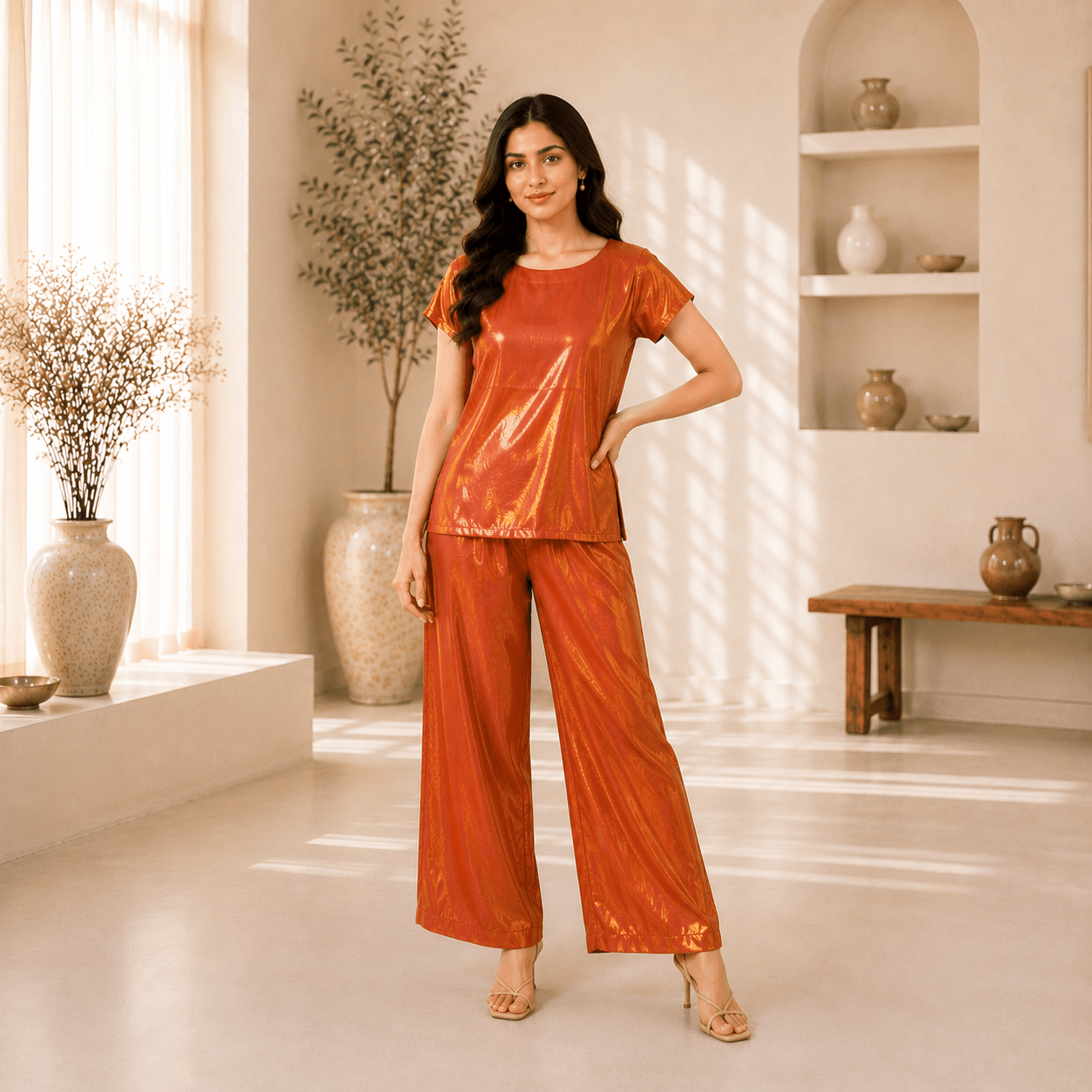 3 Piece - Copper Glow Co-ord Set