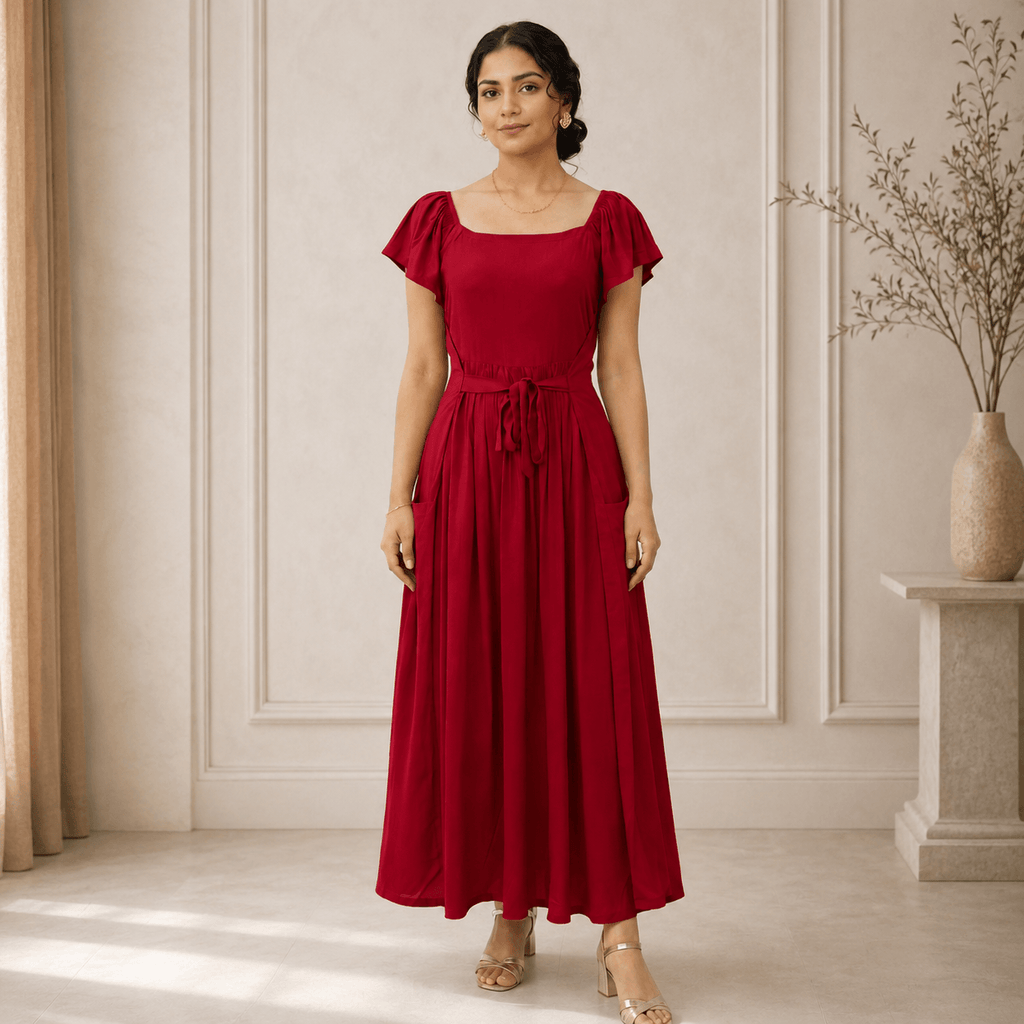 RBF 1 Piece - Ruby Red linen frock