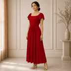 RBF 1 Piece - Ruby Red linen frock