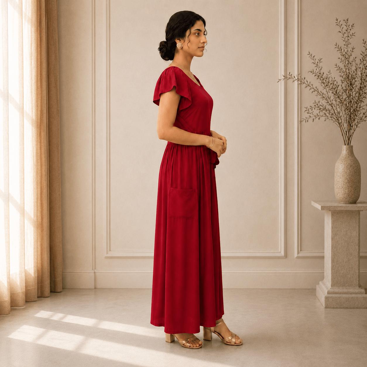 RBF 1 Piece - Ruby Red linen frock