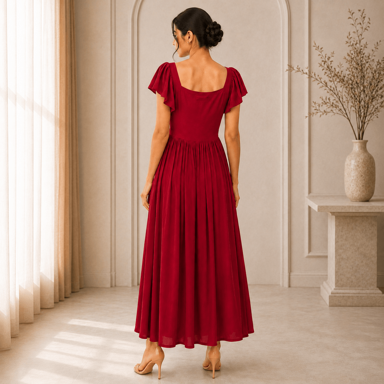 RBF 1 Piece - Ruby Red linen frock