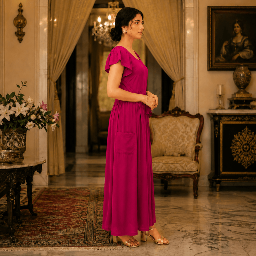 RBF 1 Piece - Fuchsia Magenta Linen Frock