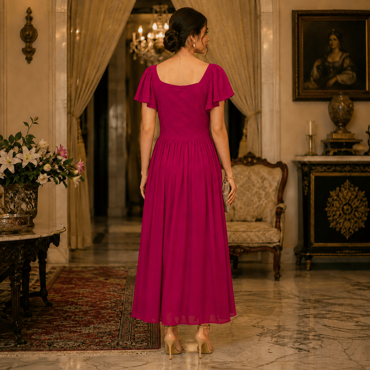 RBF 1 Piece - Fuchsia Magenta Linen Frock