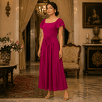 RBF 1 Piece - Fuchsia Magenta Linen Frock