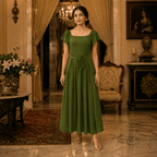 RBF 1 Piece - Olive Green linen frock