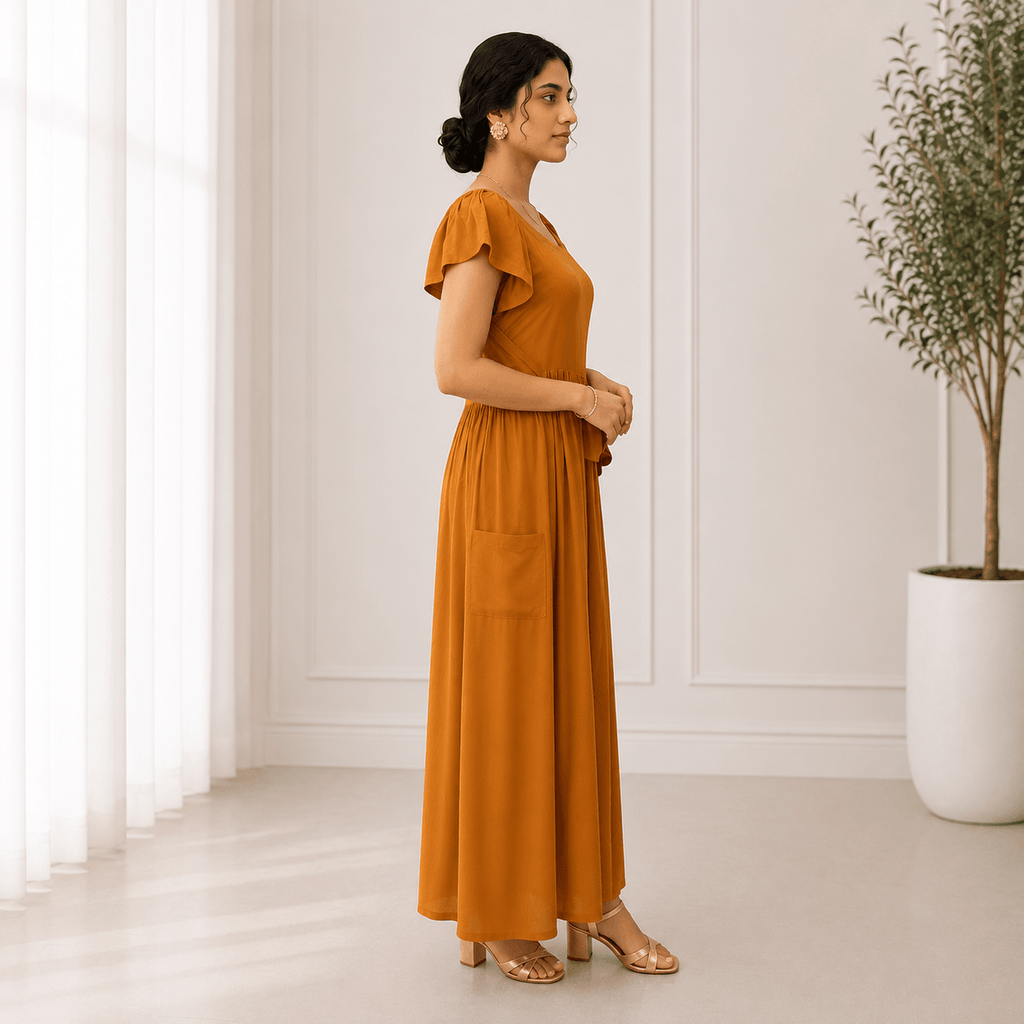 RBF 1 Piece - Rust Orange Linen Frock