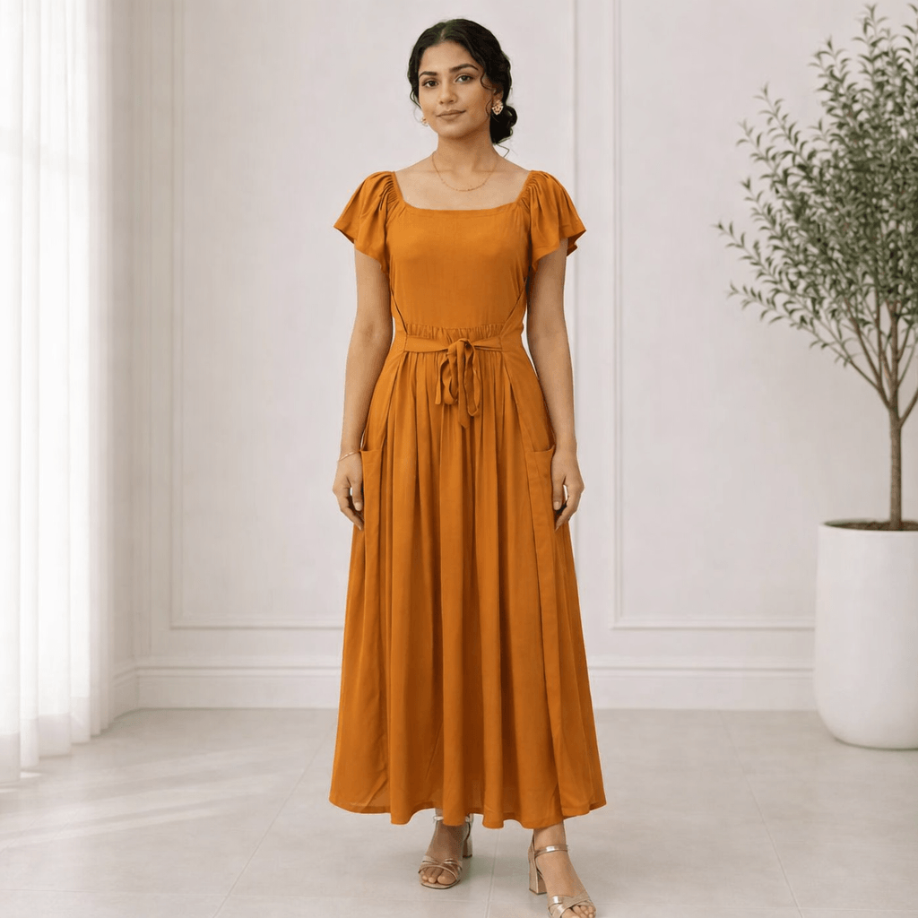 RBF 1 Piece - Rust Orange Linen Frock