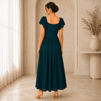 RBF 1 Piece - Teal Green Linen Frock