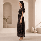 RBF 1 piece - Deep black floral dress