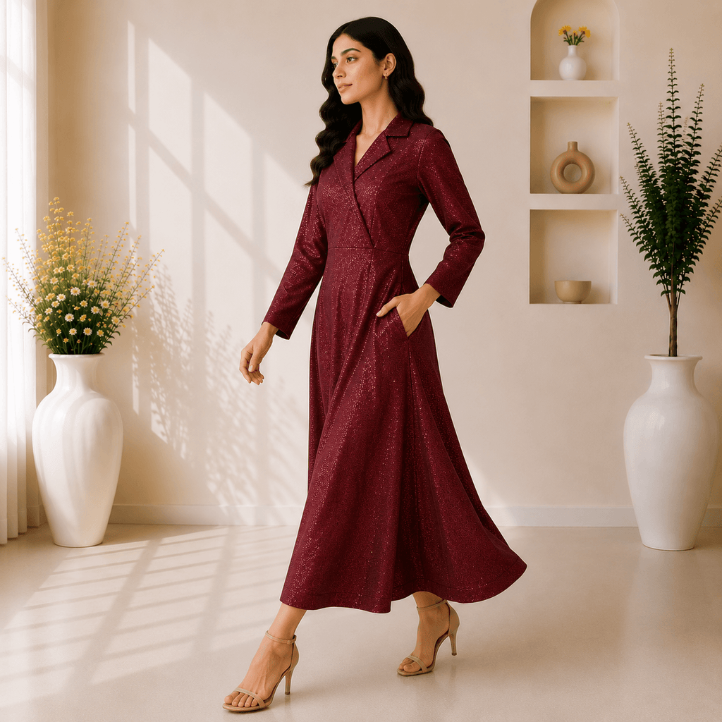 RBF 1 piece - Deep burgundy Maxi dress