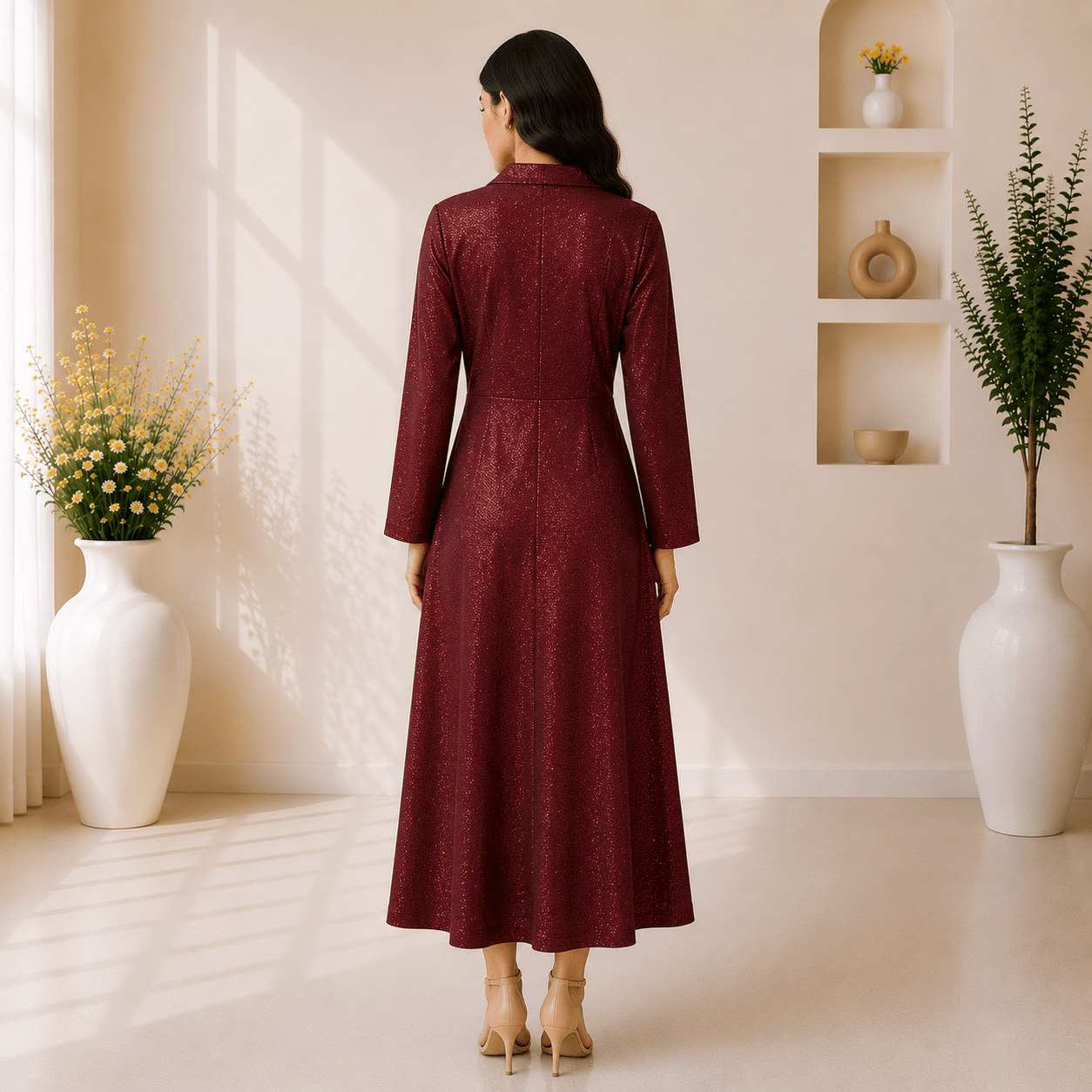 RBF 1 piece - Deep burgundy Maxi dress