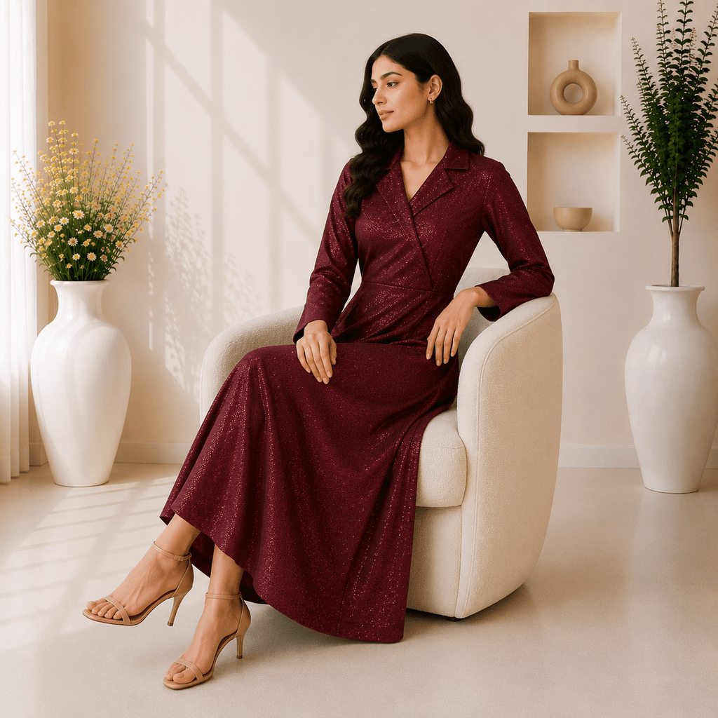 RBF 1 piece - Deep burgundy Maxi dress