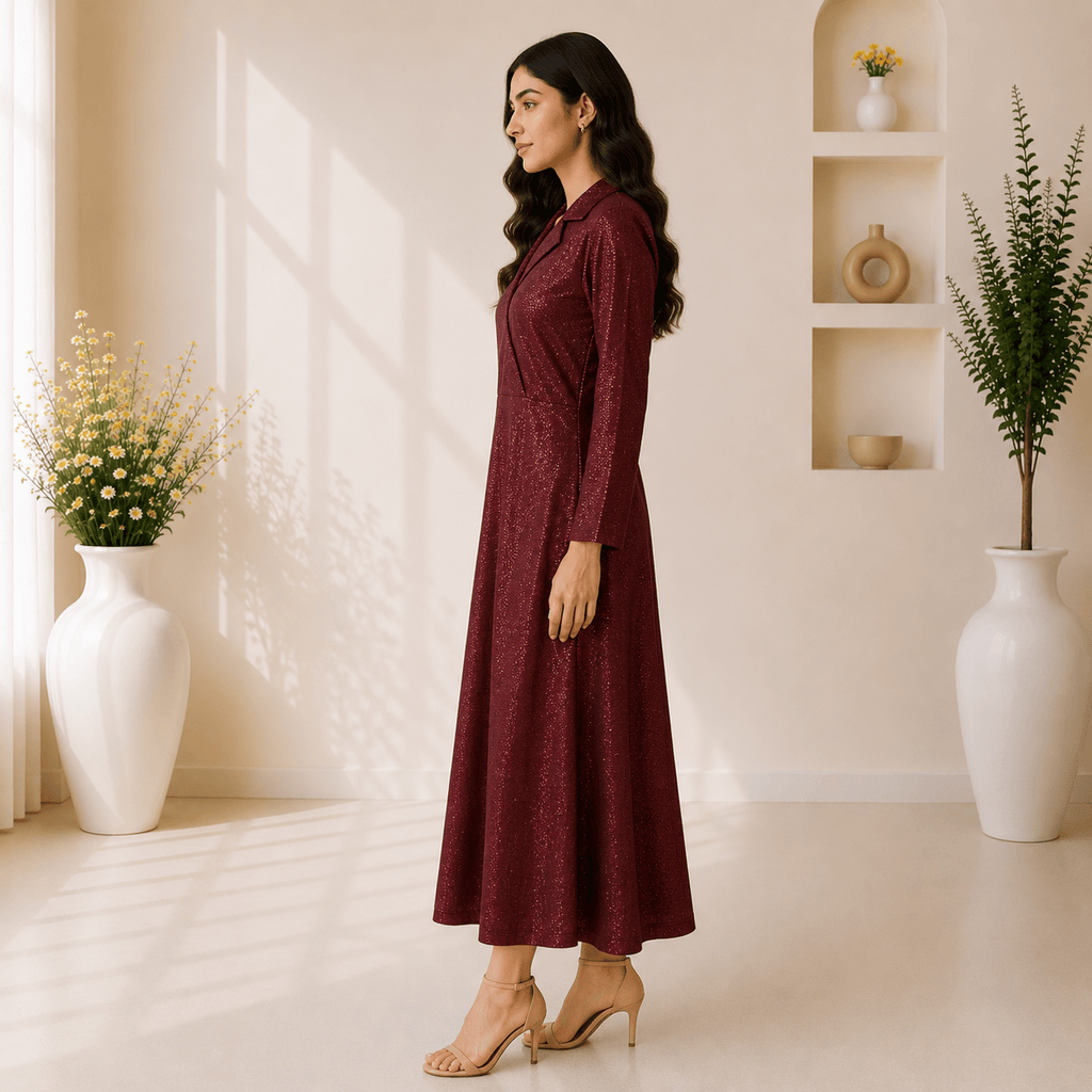 RBF 1 piece - Deep burgundy Maxi dress