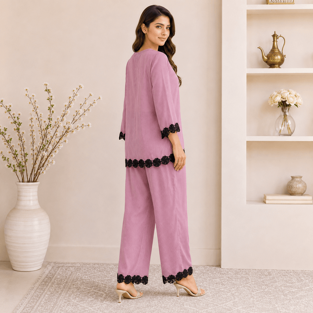 RBF 2 Piece - Dusty Rose Lace Co-Ord Set