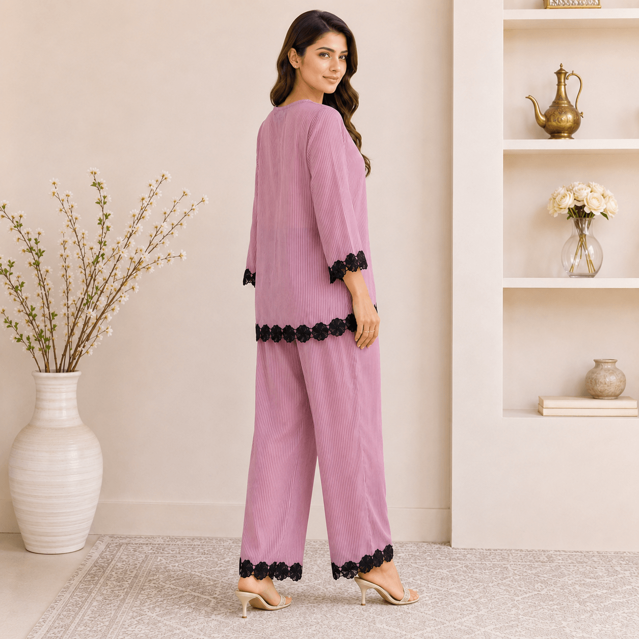 RBF 2 Piece - Dusty Rose Lace Co-Ord Set