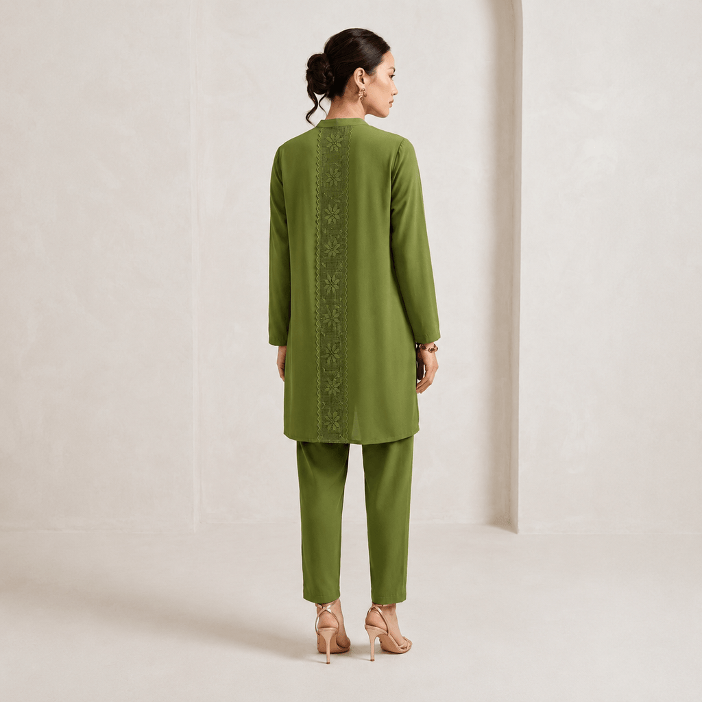RBF 2 Piece - Olive Tarkashi Co-Ord Set