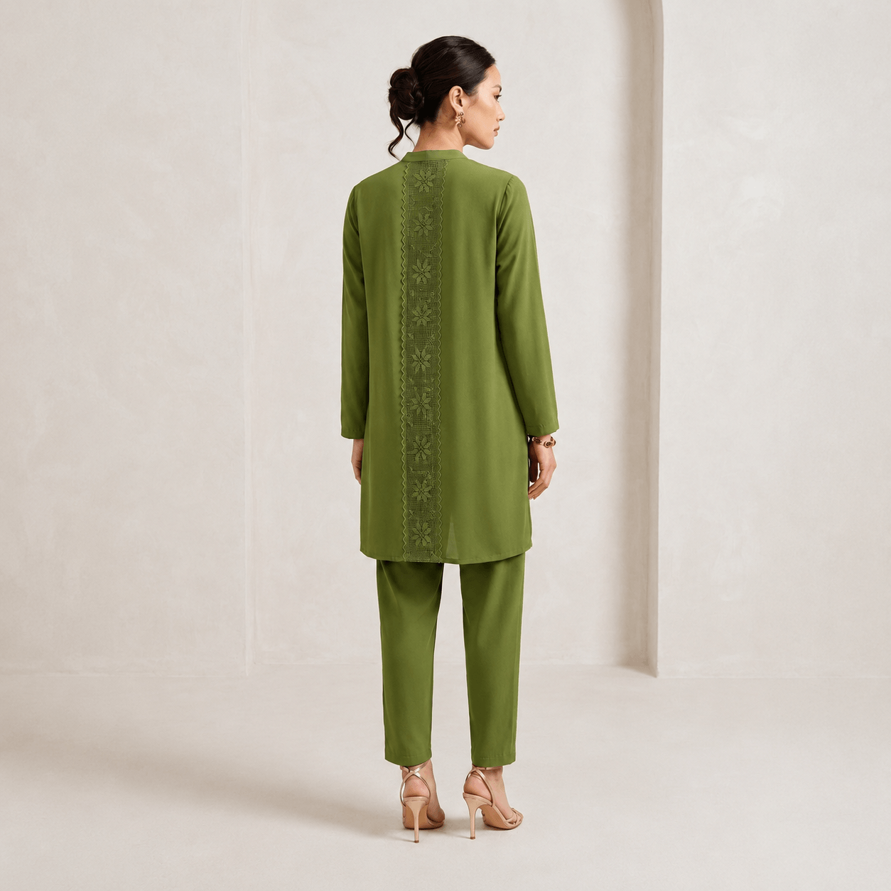 RBF 2 Piece - Olive Tarkashi Co-Ord Set
