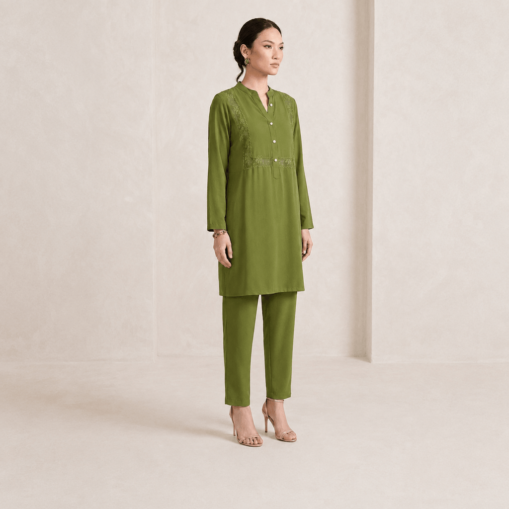 RBF 2 Piece - Olive Tarkashi Co-Ord Set