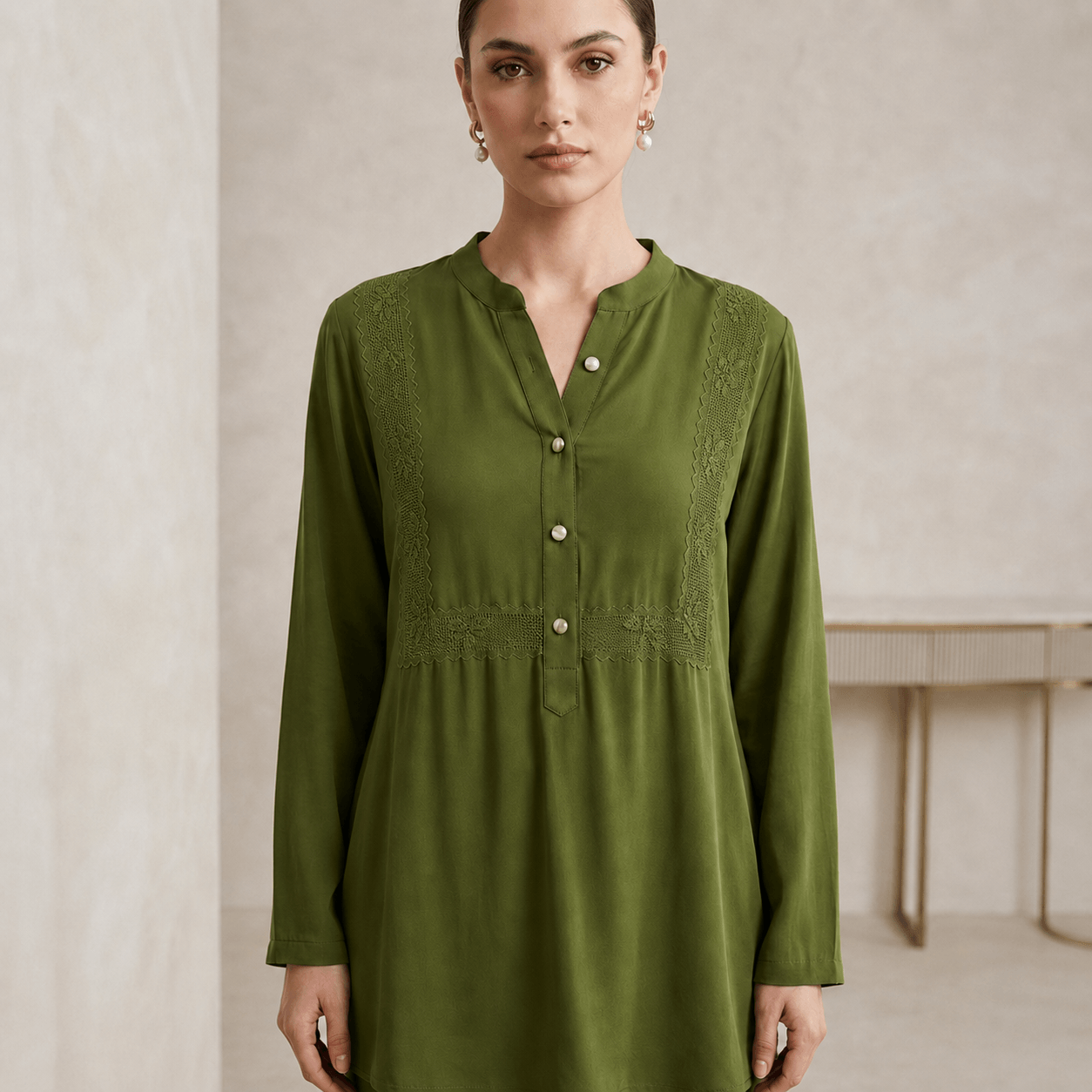 RBF 2 Piece - Olive Tarkashi Co-Ord Set