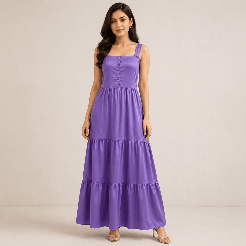 RBF 2 Piece - Silk Maxi Paired With Net Cardigan