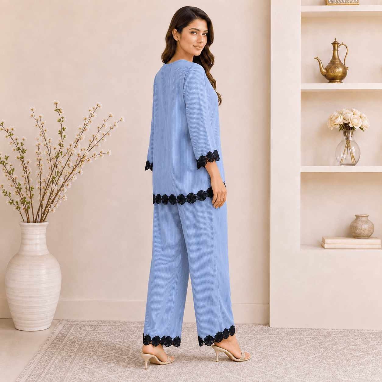 RBF 2 Piece - Sky Blue Lace Co-Ord Set