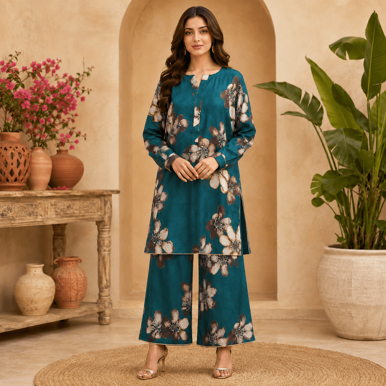 RBF 2 Piece - Teal Bloom Co-ord