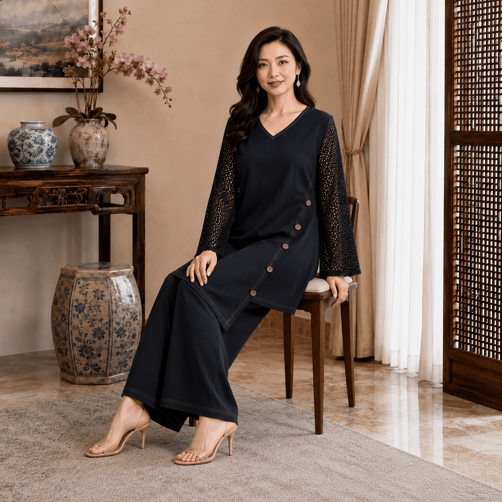 rbf 2 Piece - Black Bloom Ensemble Co-Ord Set 