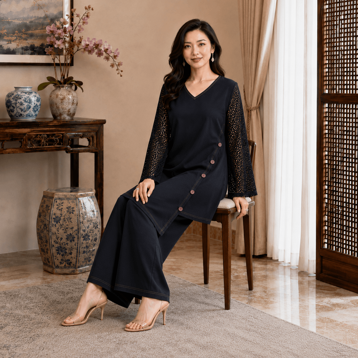 rbf 2 Piece - Black Bloom Ensemble Co-Ord Set 