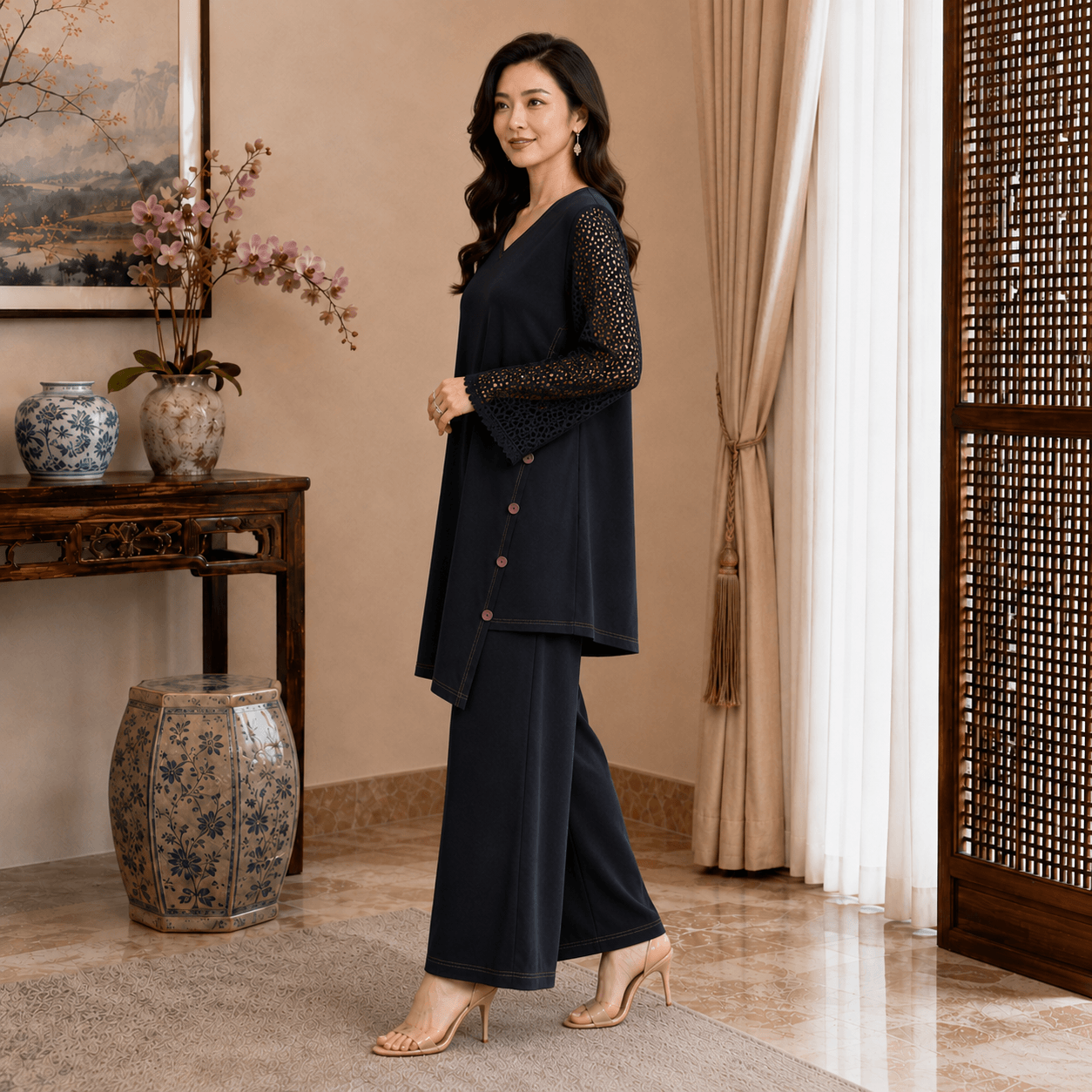 rbf 2 Piece - Black Bloom Ensemble Co-Ord Set 