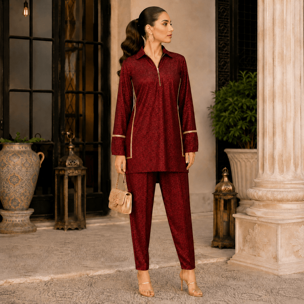 rbf 2 Piece - Burgundy Glow Co-Ord Set