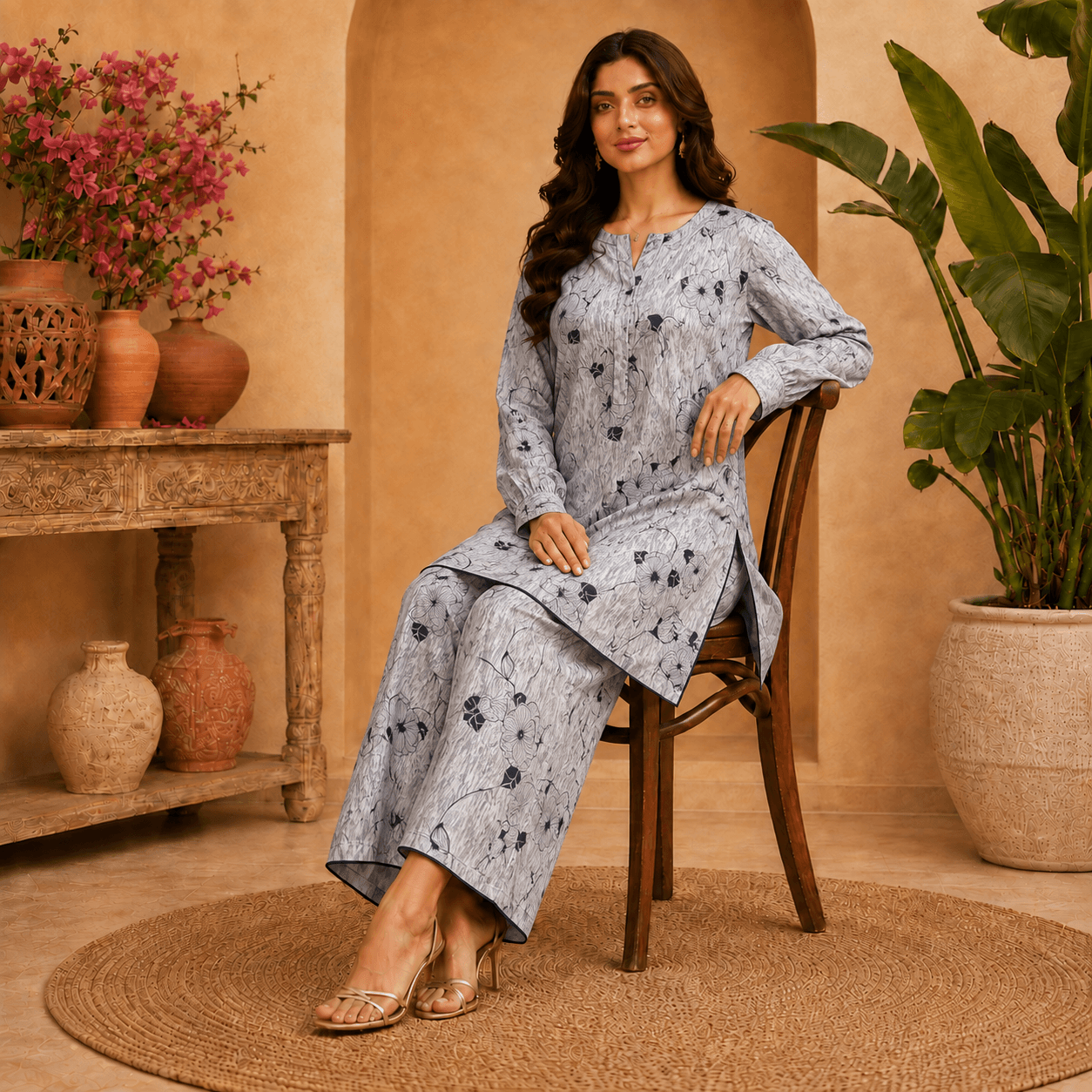 rbf 2 Piece - Grey Flora Co-ord